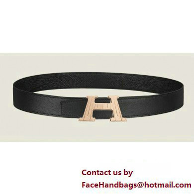 Hermes H Take Off belt buckle & Reversible leather strap 32 mm 09 2023